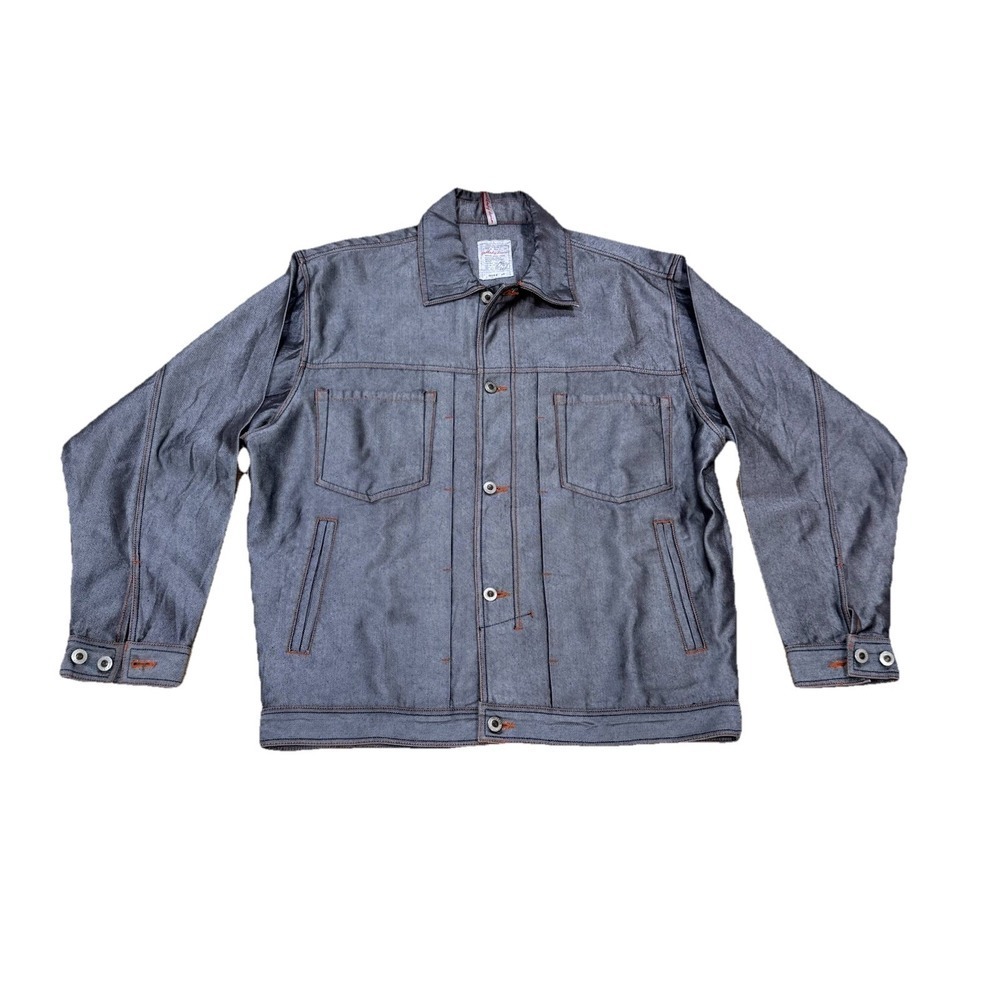 Godbody Denim Jean Jacket Trucker Shiny Mens M Oversized Y2K Made In Russia